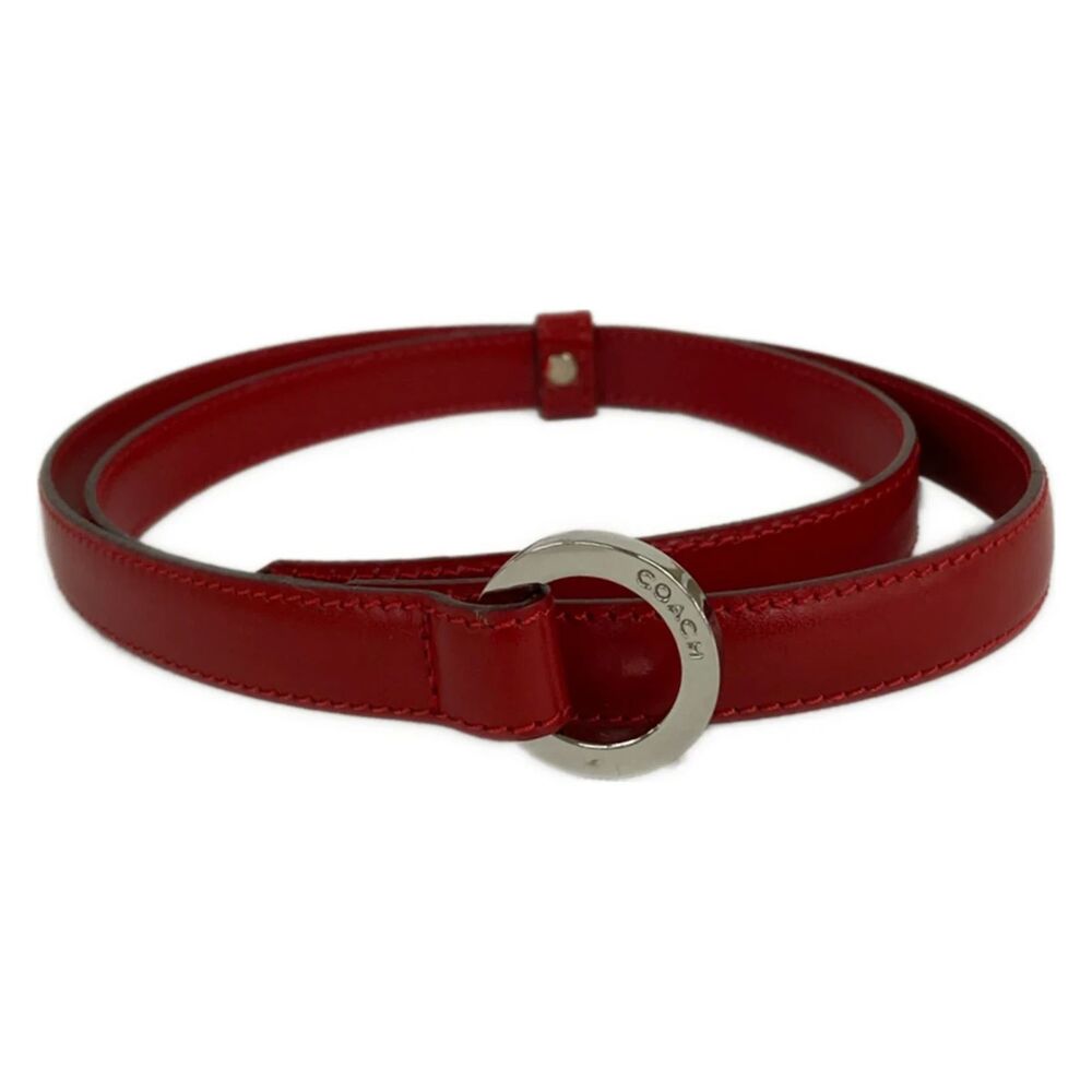 Vintage Coach Red Italian Made Leather Silver Hardare O-Ring Style Chic Sz. S 24